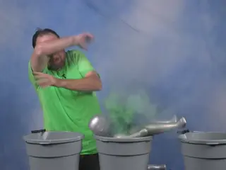 Rich destroys a robot baby.