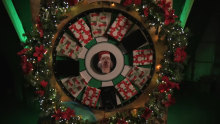 The Wheel of the Worst, themed with garland.
